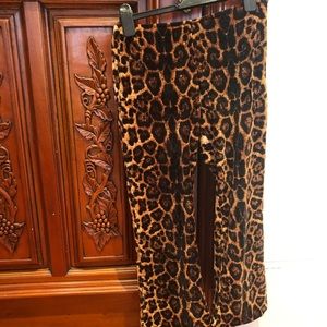 Velvet leopard cropped flare pants by Callipygian!